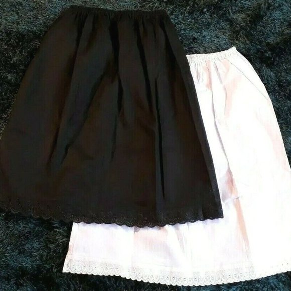 Skirts Black White 10 Cotton Underskirts Us Size 10 Half Slip Waist